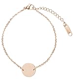 Eigenschaften: Edelstahl Armband mit Kreis Anhänger in Rosegold, geeignet für jeden Tag und für jede Gelegenheit.