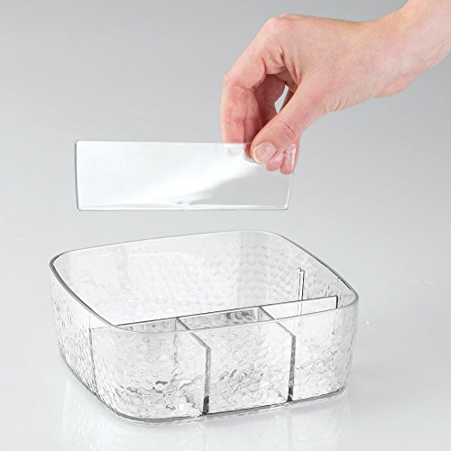 InterDesign 55050EU Rain Kosmetik-Organizer mit herausnehmbarem Teiler für Waschtisch/Schrank, Pflegeprodukte, Plastik, clear, 16,51 x 16,51 x 6,35 cm - 7