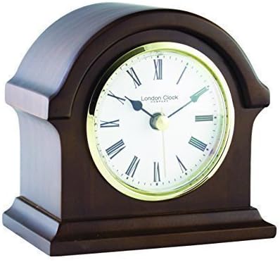 London Clock - Mahogany Finish Break Arch Mantel Clock
