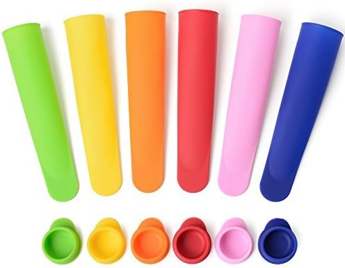 Sunsella Premium Silicone Popsicle - Ice Pop Molds - Set of 6 with Lids