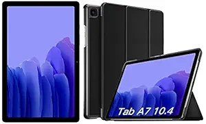 Samsung Galaxy Tab A7 26.31 cm (10.4 inch), Slim Metal Body, Quad Speakers with Dolby Atmos, RAM 3 GB, ROM 32 GB Expandable, Wi-Fi-only, Grey + Cover