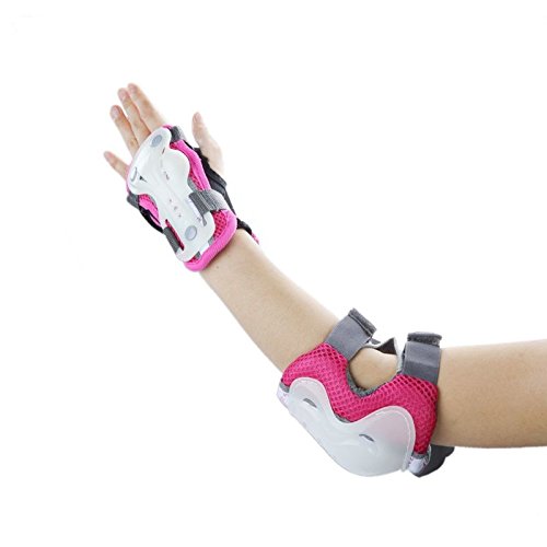 Kid ’s Schutz Gear Set Glow in the Dark Ellbogen Knie Handgelenk Pads 6pcs für BMX/Skateboard/Scooter/Skate 2–12 Jahre - 6