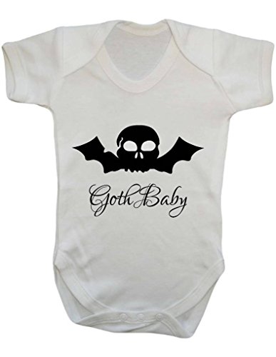 Goth Baby Bat Scary Bath Skull With Wings Alternative Rocker Baby Bodysuit Babygrow Vest