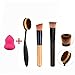 Fashion Base® 3+1 Makeup Brush Set-3Pcs Professional Makeup Brushes Set+Makeup Sponge-Face Powder Liquid Foundation Oval Cream Concealer Makeup Brushes-Beauty Cosmetics-Make Up Cleaning Sponge Powder Puff