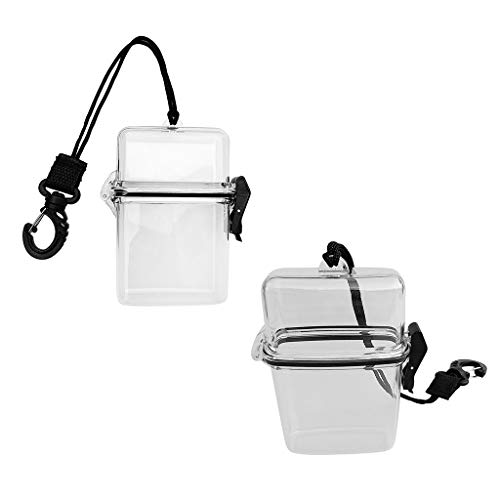 P Prettyia 2pcs Caisse de Boîte Étanche à Plongée sous-Marine pour Argent, Cartes d'Identité, Licence