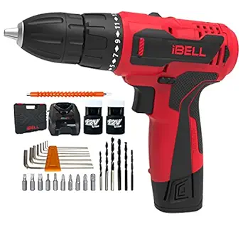 iBELL Cordless Drill Driver CD12-74, 12-Volts, 2 Battery+BMC Box