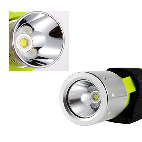 TurnRaise 1100LM LED wasserdicht Unterwassersport Tauchgang Tauchlampe Taschenlampen für Tauchen mit Handschlaufe (1100LM) - 7