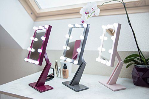 Badspiegel/Kosmetikspiegel/Badezimmerspiegel/Spiegelleuchte/badspiegel mit beleuchtung/Badspiegel beleuchtet/Makeup Spiegel mit Beleuchtung (Schwarz) - 8