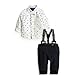 Baby Boys Gentleman Dinosaur Button-down Shirt and Bib Pants Overall Outfits