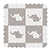Produktbild 4 große ineinandergreifende SCHAUMSTOFF grau Baby Play Matte mit Elefanten Fliesen – Play Mats mit Kanten. Jeder Stein 60 x 60 cms. 1,2 M2.