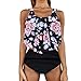 Produktbild ALISIAM Damen Sexy Bikini High Waist Bademode Geteilter Badeanzug Push up Bikini Sets Zweiteiler Strand Swimwear Swimsuits Mode Boho Bikinis Beachwear Tank top + Slim Shorts 2 Pcs Sets