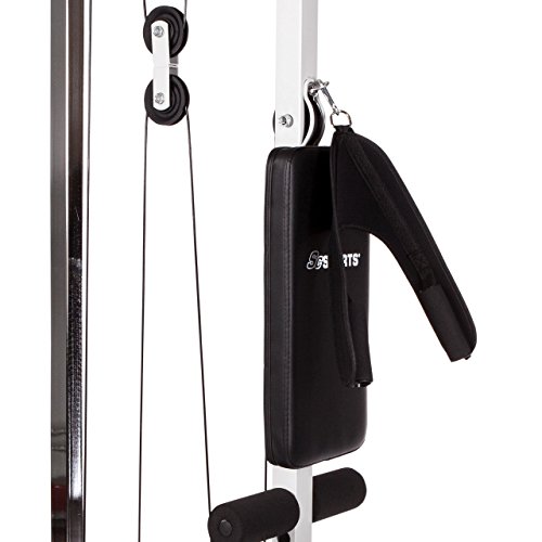 ScSPORTS Latzugturm Kraftstation Seilzug Kabelzug, 141 x 107 x 193 cm (LxBxH), weiß - 3