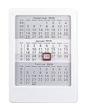 3-Monats-Tischaufsteller 2019 - weiß - Tischkalender (12 x 16) - Bürokalender - mit Datumsschieber by 