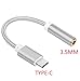 Produktbild Adapter Kopfhörer  lucklystar® Typ C Stecker auf 3.5 mm Adapter für Kopfhörer, 3,5 mm Kabel Audio-Konverter USB C Adapter für Kopfhörer für Moto Z Series/Z Force, Huawei Mate 10/Pro, Xiaomi Mi 6/mix 2/Note 3 ect. silber