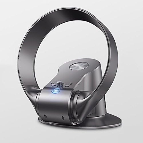 ZZHDDP Leafless Fan Ultra-quiet Wall-mounted Fan Home Floor Desktop Fan Intelligent Remote Control Fan (Color : Black)
