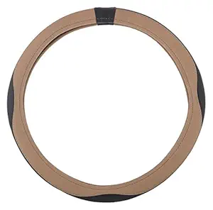 Hi Art ExtraGrip1404 Beige and Black Car Steering Wheel Cover for Hyundai Grand i10