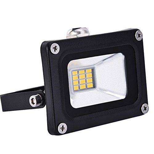 Himanjie - Foco LED impermeable (12 V, impermeabilidad IP65, uso exterior e interior, con detector, clase energética A +), 10W Blanc Chaud, 2835 10.00watts 12.00volts