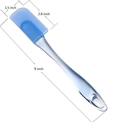 Itian 3 Stück Silikon Spatel, Haltbar, Weich und Hitzebeständig, Küche Gadget und Backwerkzeuge (Blau) - 5