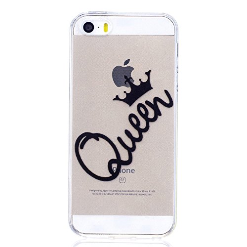 Qiaogle Tel fono Caso - Funda de TPU silicona Carcasa Case Cover para Apple iPhone 5 5G 5S 5SE 4 0 Pulgadas - LF24 Queen Qiaogle Tel fono Caso - Funda de TPU silicona Carcasa Case Cover para Apple iPhone 5 5G 5S 5SE 4 0 Pulgadas - LF24 Queen