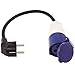 Produktbild #0618 Caravanstecker Adapterkabel CEE Kupplung 3 polig mit geerdetem Netzstecker, 30cm • Euro Stecker Schutzkontakt Campingstecker 16A 230V