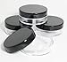 10x 20mL EMPTY PLASTIC JARS POTS with BLACK SCREW LIDS For Cosmetics/Powder/Mineral Make Up/Blusher/Foundation