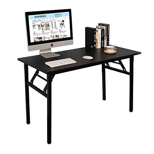 Need Bureau 120x60cm Table traiteur pliante Table Informatique Table buffet camping pliable Bureau de réception, Noir