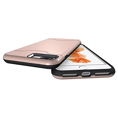 iPhone 7 Plus Hülle, Nakeey Tasche Schutzhülle Card Slots Cover Bumper Protection Hybrid Stand Handyhülle Hülle Ständer For iPhone 7 Plus 5.5″,Rose Gold - 4