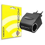 ACTECOM Enchufe Convertidor AC 220V a DC 12V 0,5A mechero de coche a pared NO VALIDO PARA INFLADORES, COMPRESORES, NEVERAS, O ASPIRADORAS