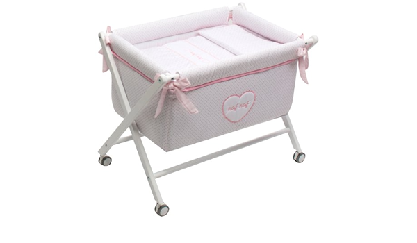 Naf Naf Mini Berceau Complet Bois Textile 100 Coton Brode Coeur Amazon Fr Bebe Et Puericulture