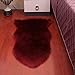 Produktbild AMON LL Lammfellimitat Teppich, Deko Teppich Lammfell Weiß Schaffell Teppich Longhair Fell Nachahmung Wolle Bettvorleger Sofa Matte,Redwine