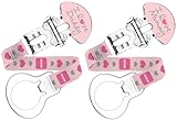 MAM I Love Mummy and Daddy Soother Clip (Pack of 2, Pink)