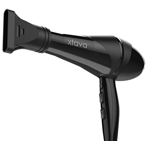 xtava Allure 2200W Professioneller Ionisch-keramischer Haartrockner – Bringen Sie den Salon zu Ihnen nach Hause mit diesem leistungsstarken und präzisen Haartrockner – 2 Geschwindigkeitsstufen – 3 Heizstufen (Schwarz) - 5