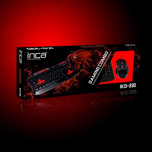 Preisvergleich Produktbild INCA USB Gaming Tastatur Maus Set mit Mauspad IKG-330