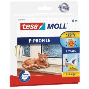 Preisvergleich Produktbild 10 x Tesa P-Profil Gummidichtung tesamoll 6mx9mmx5,5mm weiß