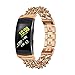 Produktbild Mamum Edelstahlkette Metallarmband Smart Watch-Armband für Samsung Gear Fit 2 / Fit 2Pro (Rotgold)