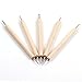 Hrhyme 5Pcs 2 Way Dotting Pen Tool Nail Art Tip Dot Paint Manicure Kit - Wooden
