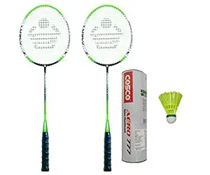 Cosco Cbx-555 N Badminton Racket Pair with Aero 777 Nylon Shuttle Cock