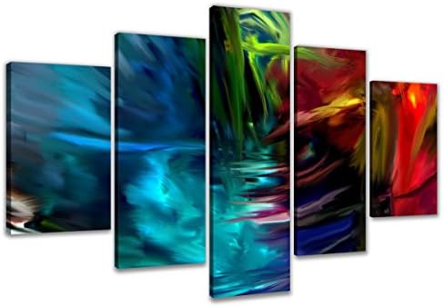 Visario 6315 Abstract art on canvas frame made up of 5 Pieces, 200 x 100 cm