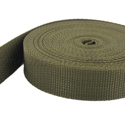 10m PP Gurtband - 15mm breit - 1,4mm stark - khaki (UV)
