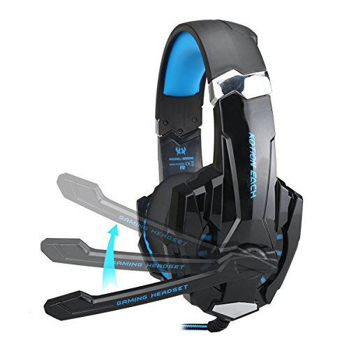 PUNICOK G9000 PS4 Gaming Headset Kopfhörer mit Mikrofon 3.5mm On Ear Surround Sound Ohrhörer und Lautstärkeregelung für PS4 Xbox One PC Laptop Tablet Mobile Phones Blau … reviews PUNICOK G9000 PS4 Gaming Headset Kopfhörer mit Mikrofon 3.5mm On Ear Surround Sound Ohrhörer und Lautstärkeregelung für PS4 Xbox One PC Laptop Tablet Mobile Phones Blau …