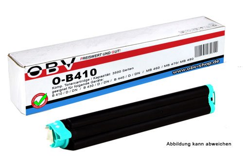 OBV kompatibler Toner B410 ersetzt OKI 43979102 , Kapazität 3500 Seiten , schwarz