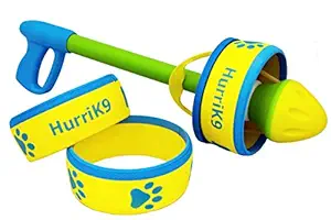 HurriK9 Foot Flying Ring for Dogs Starter Pack, Launcher Plus 3 Rings