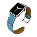 Produktbild BZLine für Apple Watch Armband 38mm/42mm, Mode Leder Ersatz Wrist Strap Band Uhrenarmband Schlaufe Smart Watch Armbänder mit Klassische Schließe für Apple Watch Series 3/2/1 (42 mm, Blau)