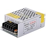 Salida: DC 24V 1A 25W MAX COLM 24V 1A 25W DC Fuente de Alimentación Conmutada Regulada Universal AC a DC 24V 1Amps
