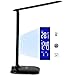 Produktbild LEDGLE 8W Schreibtischlampe Leselampe dimmbar LED Tischleuchte USB-Ladeanschluss schwarze Nachttischlampe Touch-Control Temperatur Uhr Kalender Funktionen 3 Beleuchtungsmodi 5 Helligkeitsstufen