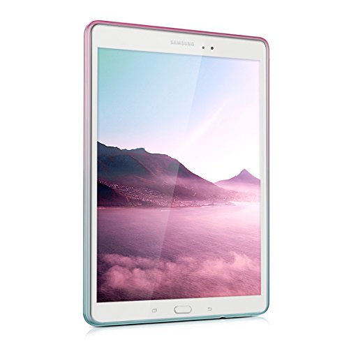 kwmobile Hülle für Samsung Galaxy Tab S2 9.7 T810N/T813N/T815N/T819N – Case Handy Schutzhülle TPU Silikon für Tablet – Backcover Cover klar Pink Blau Transparent - 2