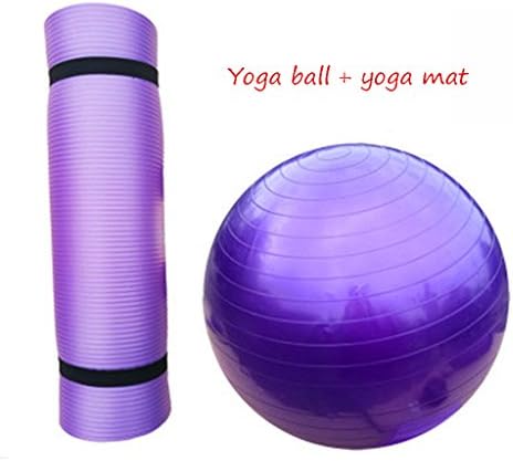 HCJYJQ Yoga ball + yoga mat, child adult gym ball beginner Balance ball Pregnant women Childbirth ball (Color : #1, Size : 55cm)