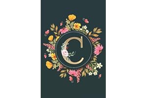 Letter C Notebook: Initial Monogram Letter C Journal - Pretty Personalized Lined Notebook For Kids, Girls, Women. ruled notebook Size 6 x 9 inches - 120 Pages