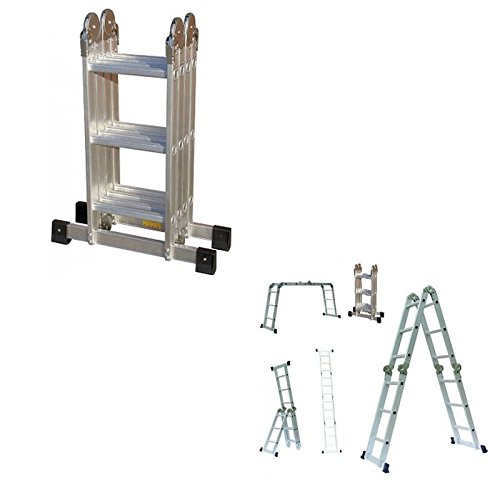 Mehrzweckleiter 4x3 Sprossen Alu Leiter Klappleiter Anlegeleiter Vielzweckleiter