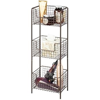 Amazon.de: mDesign freistehendes Badregal aus Metall – rostfreies